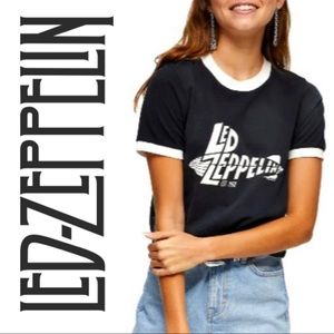 Topshop Black and White Led Zeppelin Tee